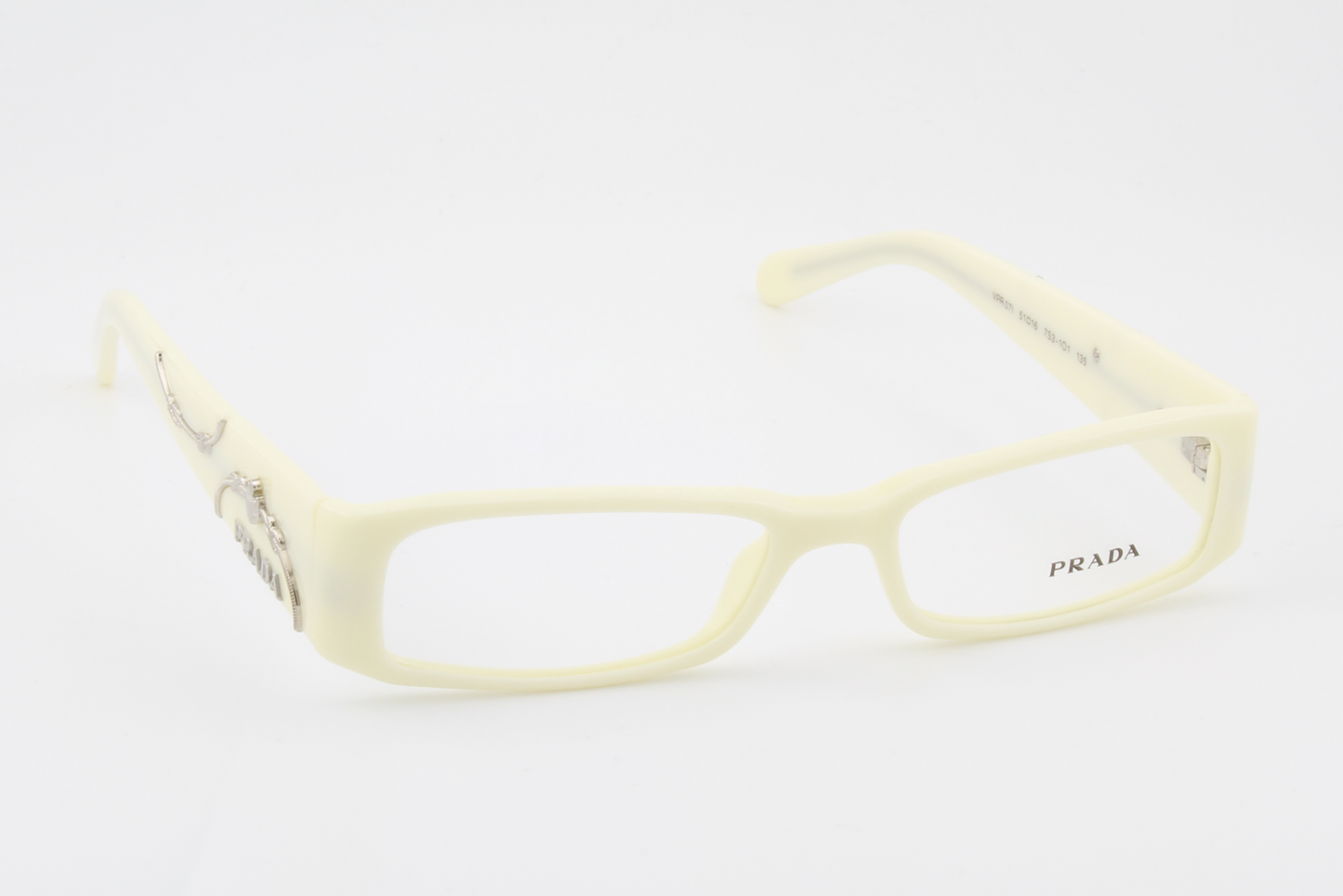 Prada VPR07I  Female Rectangular Glasses Frame Ivory 51mm