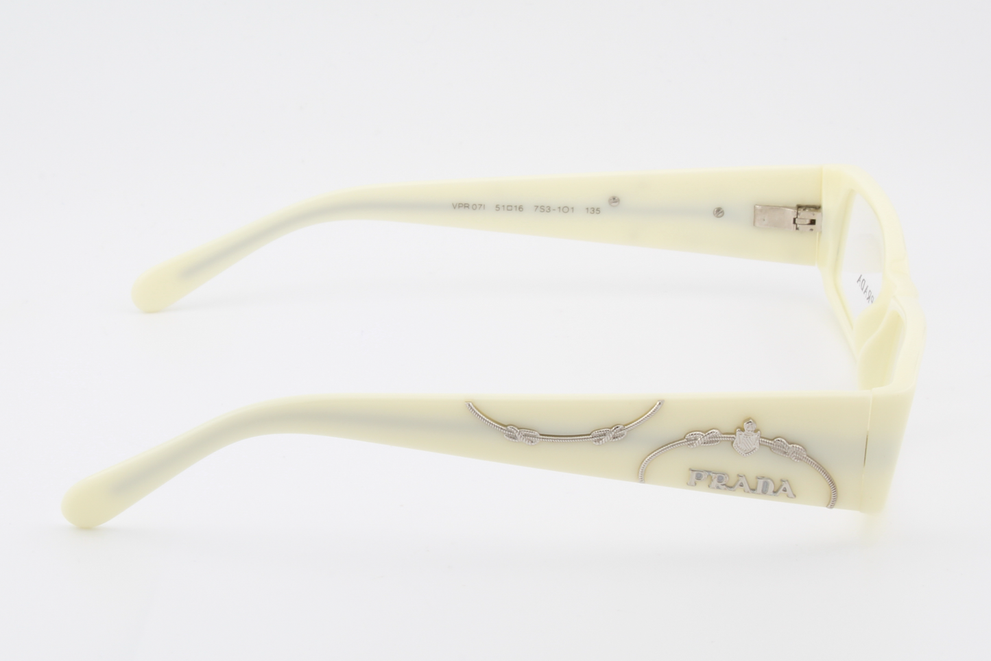 Prada VPR07I  Female Rectangular Glasses Frame Ivory 51mm
