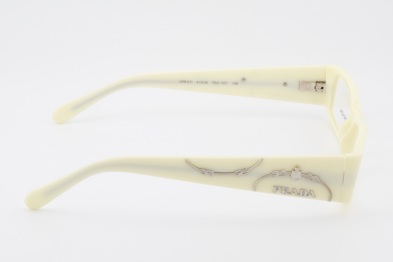 Prada VPR07I  Female Rectangular Glasses Frame Ivory 51mm
