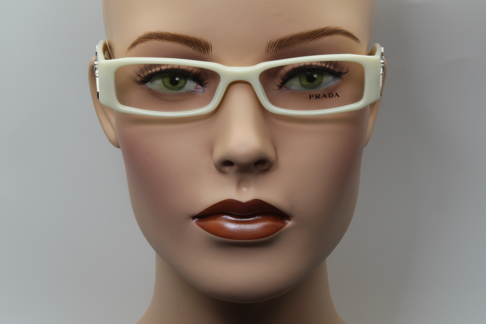 Prada VPR07I  Female Rectangular Glasses Frame Ivory 51mm