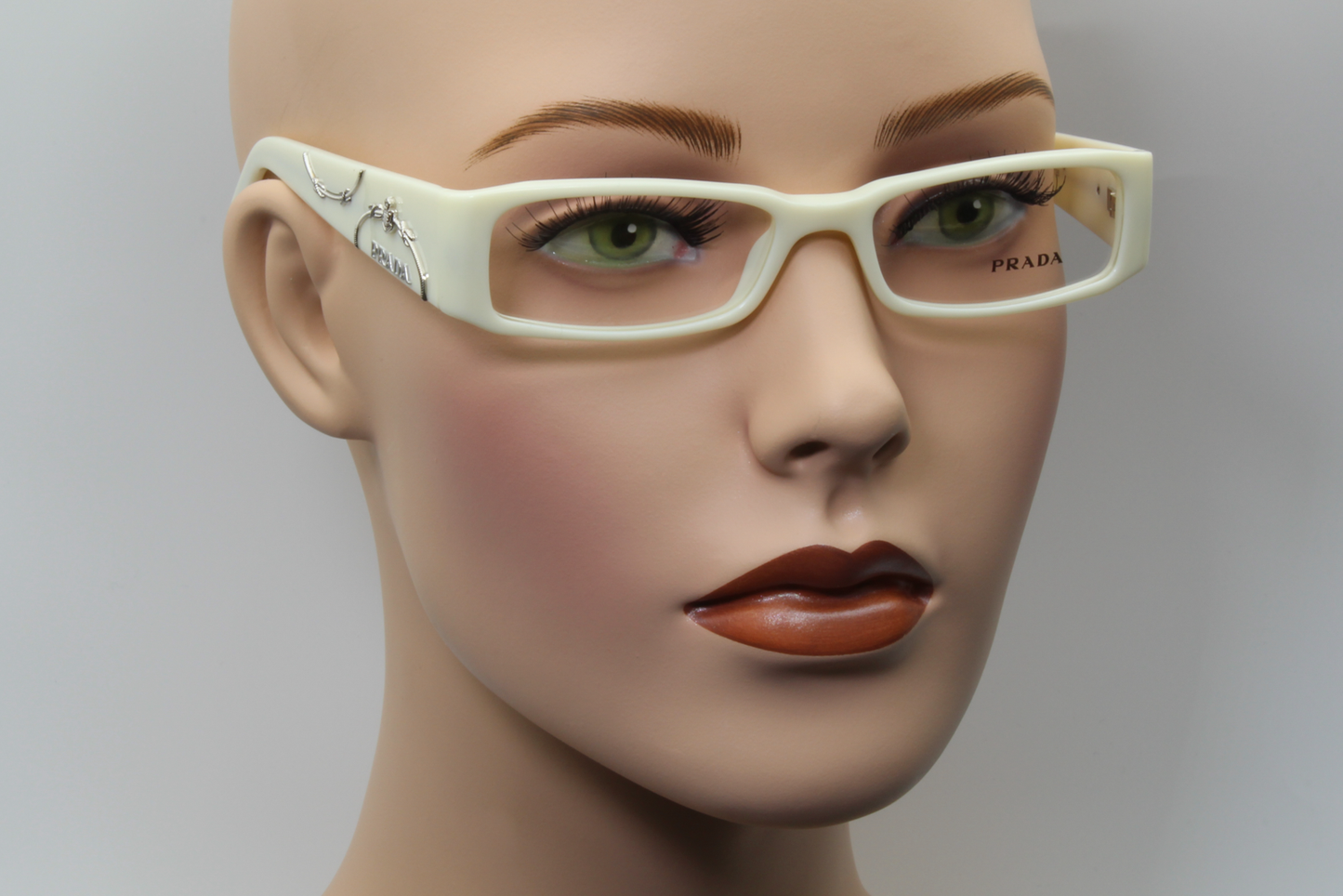 Prada VPR07I  Female Rectangular Glasses Frame Ivory 51mm