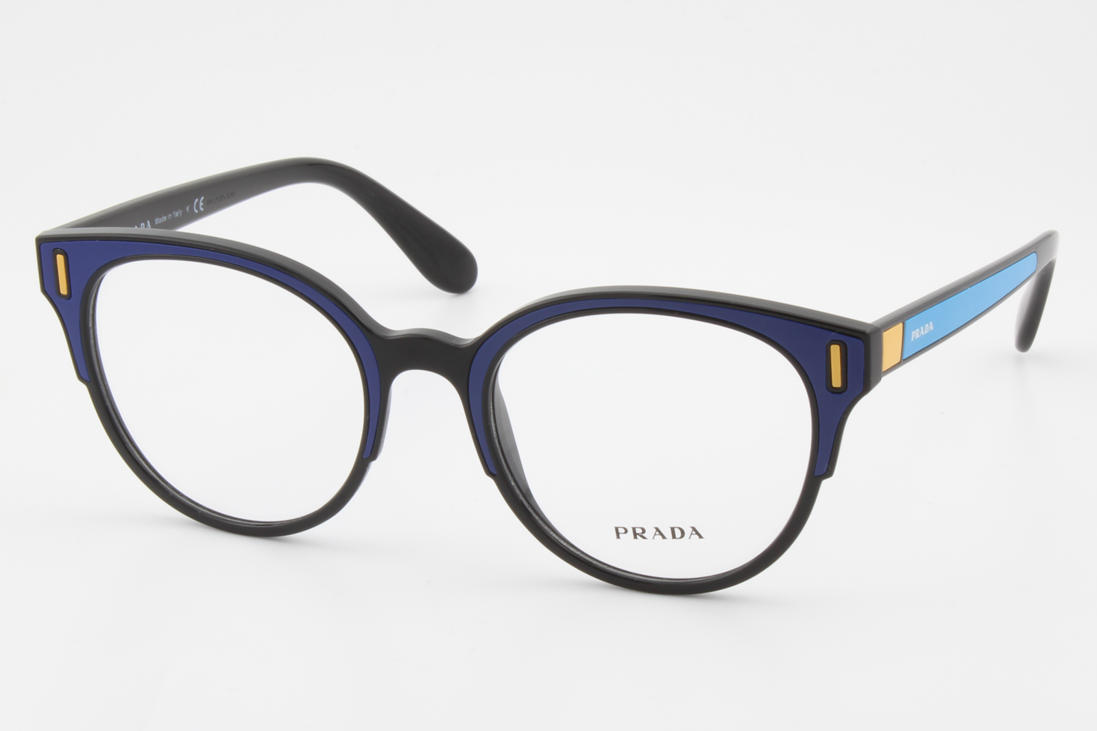 Prada VPR08U  Female Cat Eye Glasses Frame Blue, Black 52mm