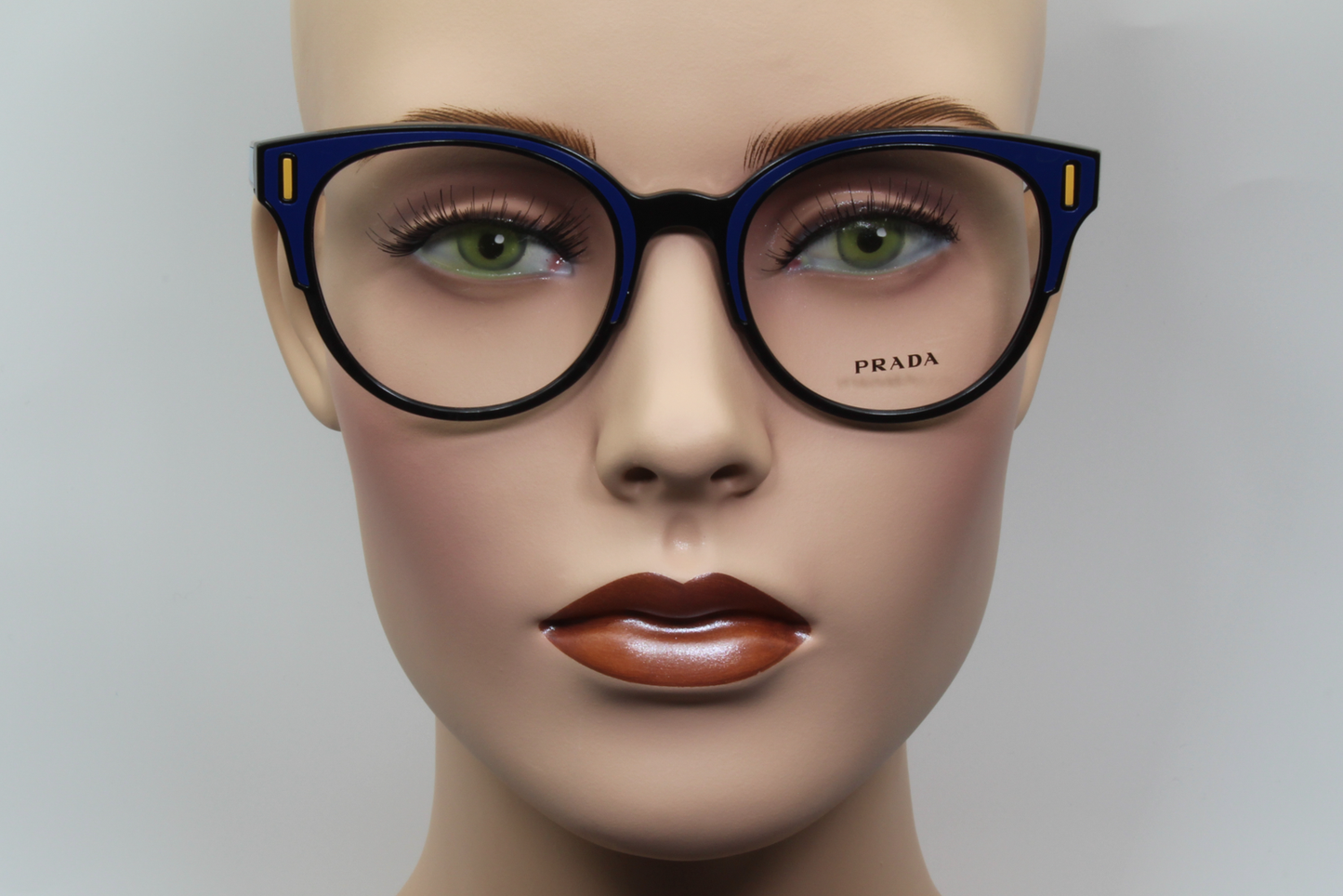 Prada VPR08U  Female Cat Eye Glasses Frame Blue, Black 52mm