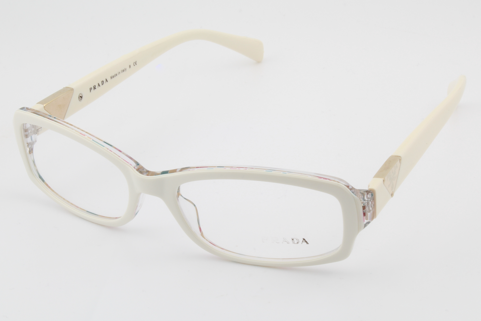 Prada VPR10N  Female Rectangular Glasses Frame White 51mm