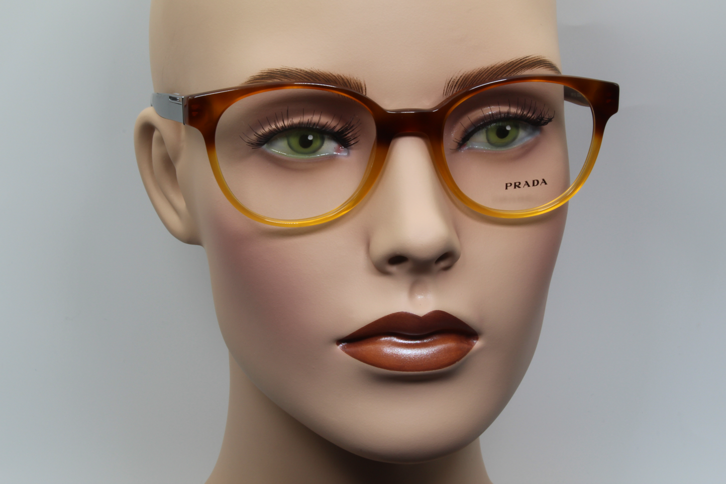 Prada VPR10U  Unisex Round Glasses Frame Havana Gradient 52mm