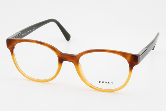 Prada VPR10U  Unisex Round Glasses Frame Havana Gradient 52mm
