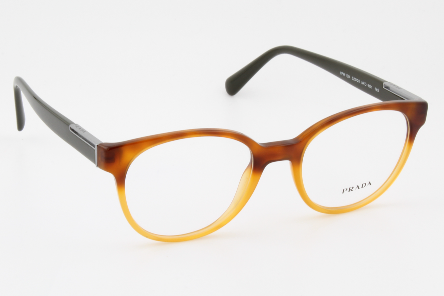 Prada VPR10U  Unisex Round Glasses Frame Havana Gradient 52mm
