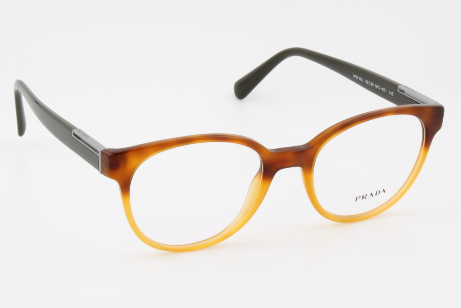Prada VPR10U  Unisex Round Glasses Frame Havana Gradient 52mm