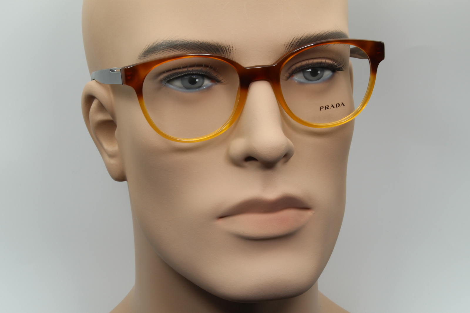 Prada VPR10U  Unisex Round Glasses Frame Havana Gradient 52mm