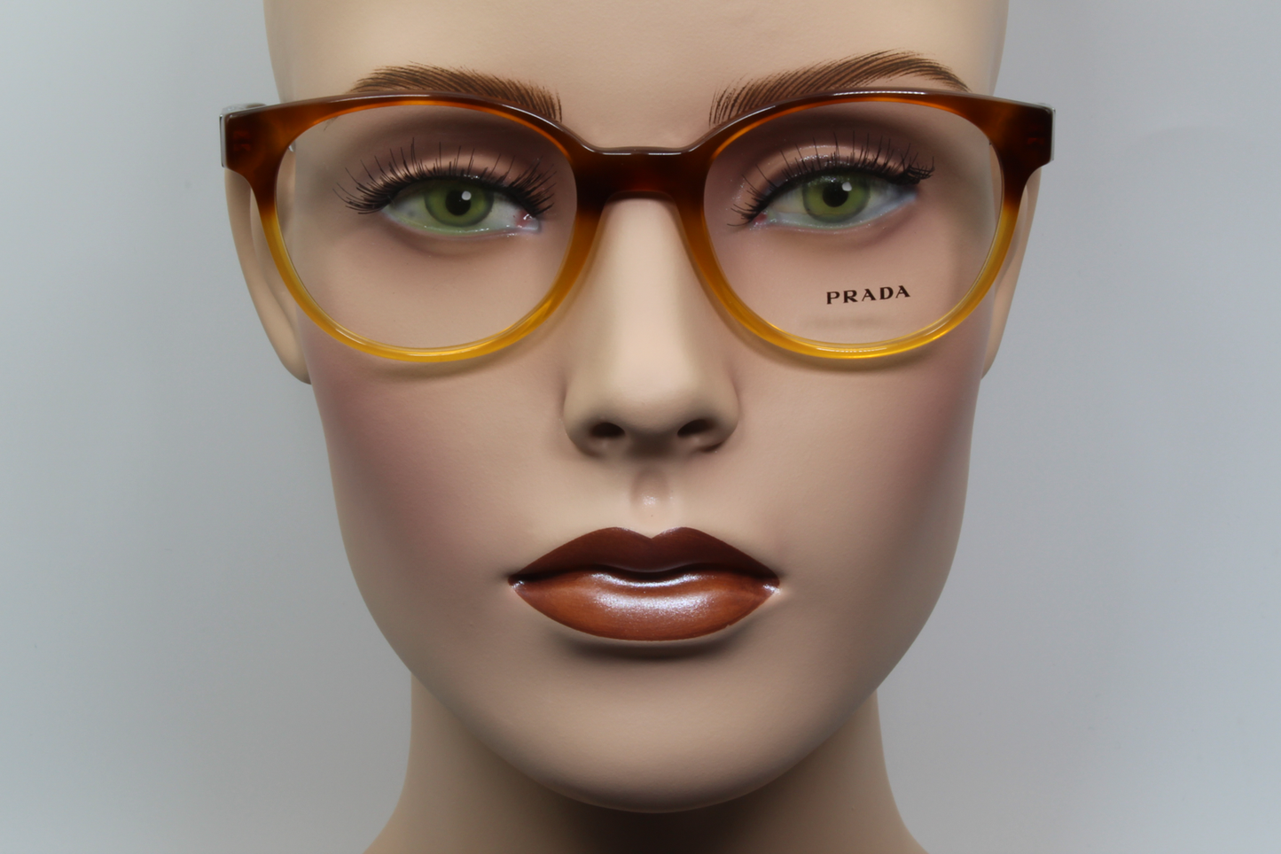 Prada VPR10U  Unisex Round Glasses Frame Havana Gradient 52mm