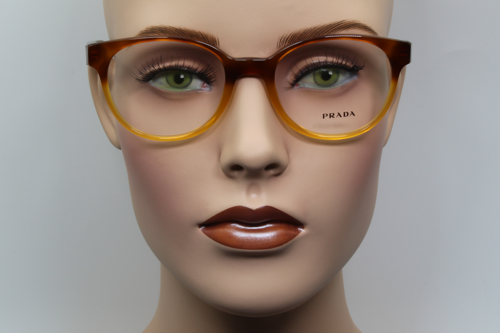 Prada VPR10U  Unisex Round Glasses Frame Havana Gradient 52mm