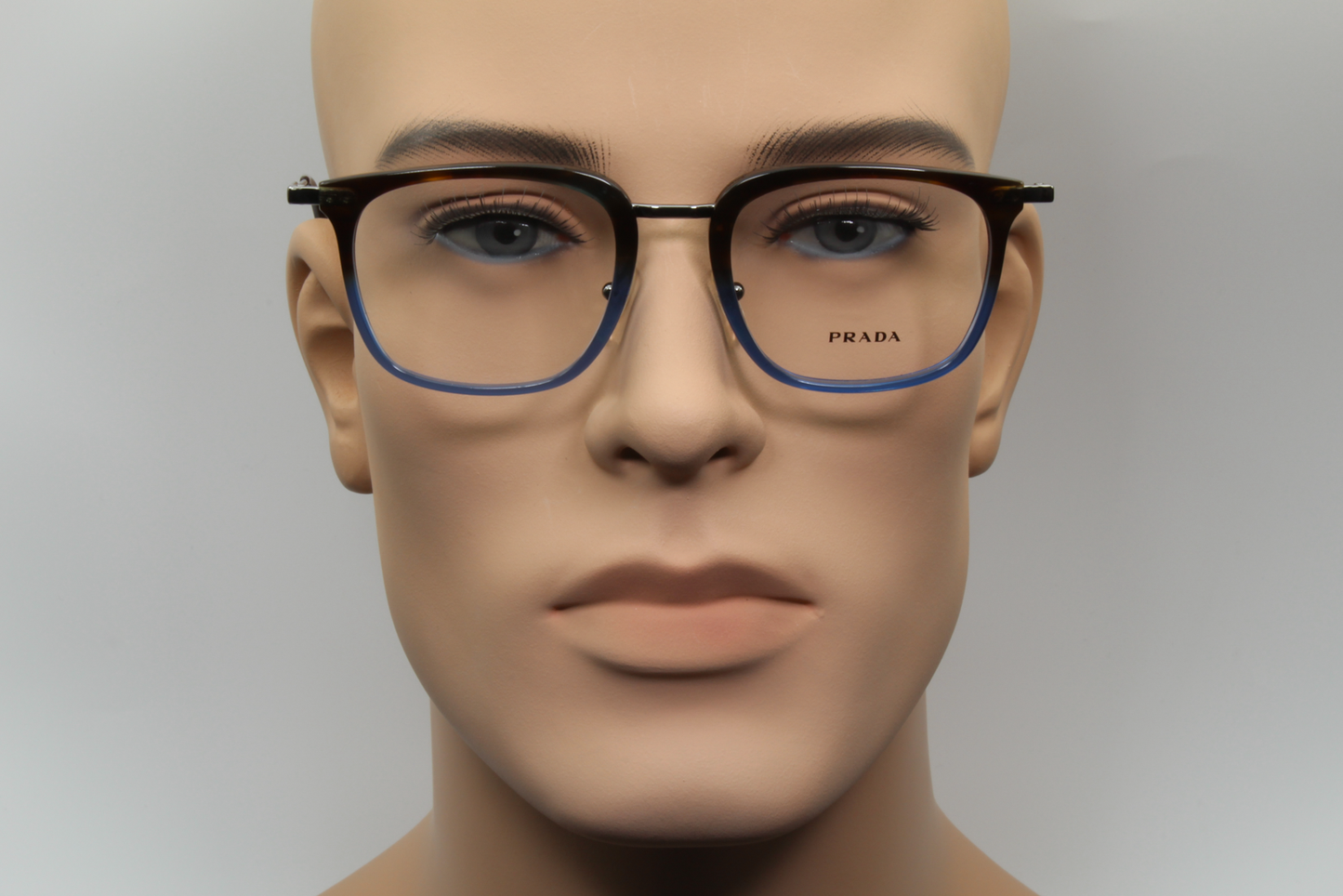 Prada VPR11U  Unisex Square Glasses Frame Havana Gradient Blue, Gunmetal & Brown 51mm