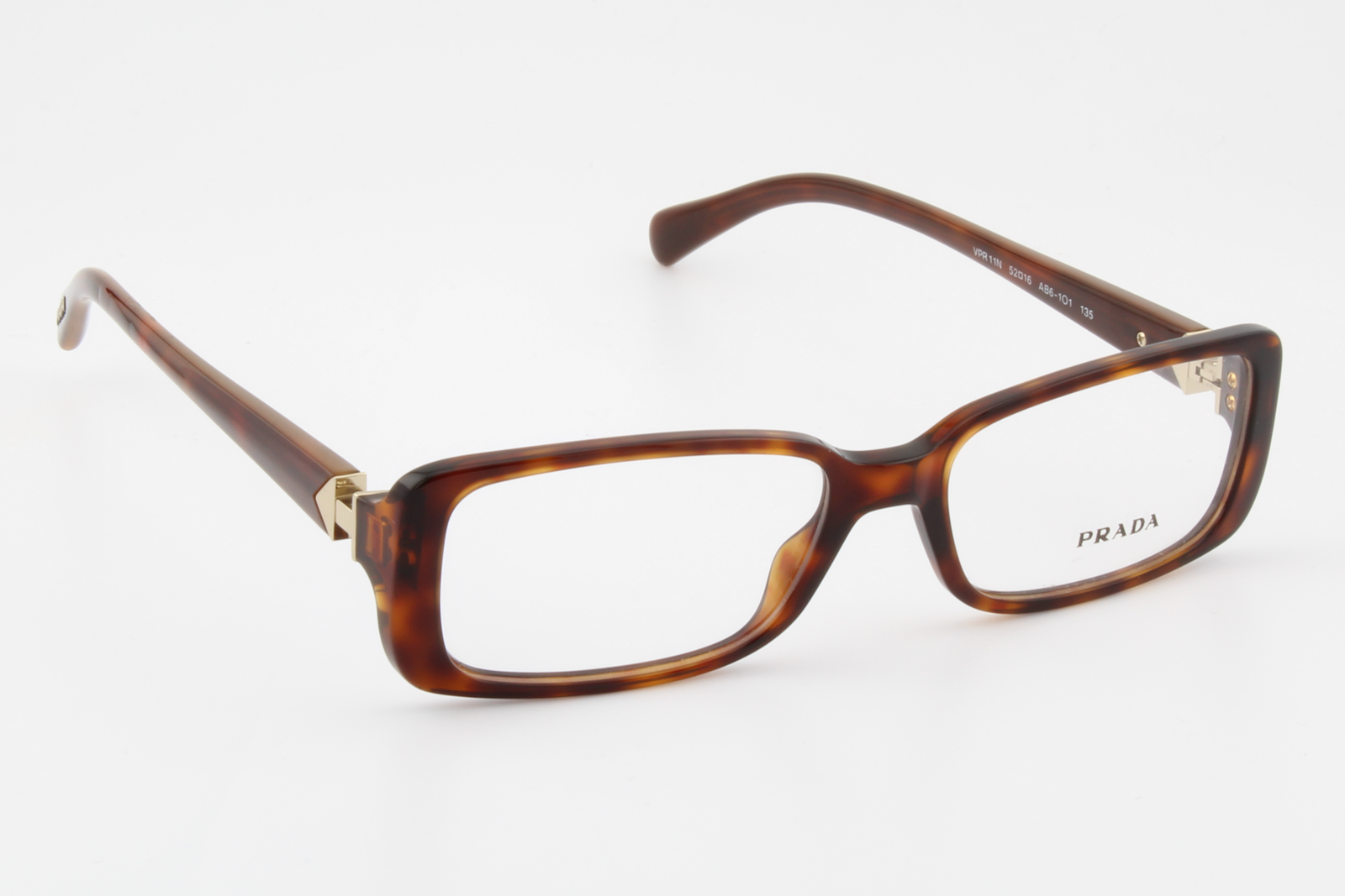 Prada VPR11N  Unisex Rectangular Glasses Frame Tortoise Brown 52mm