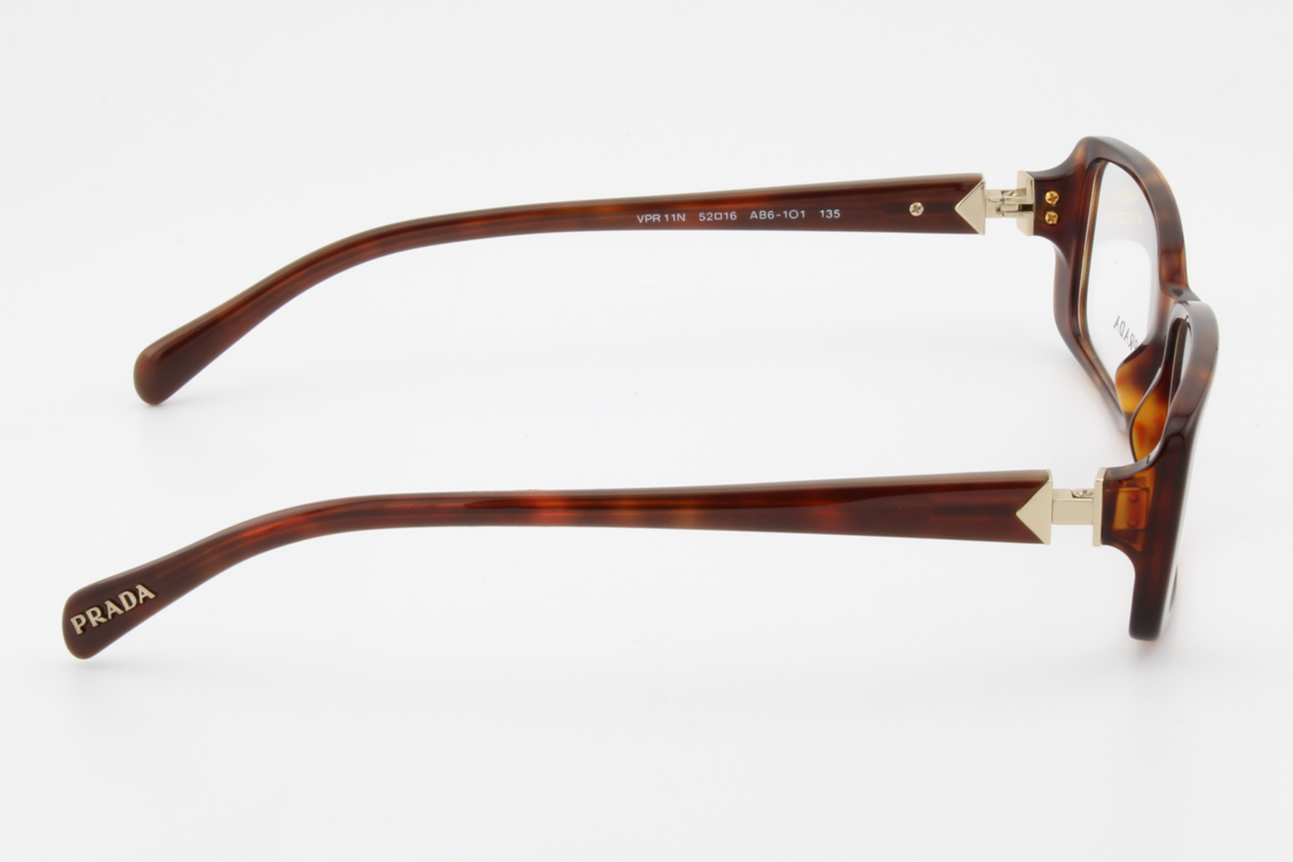 Prada VPR11N  Unisex Rectangular Glasses Frame Tortoise Brown 52mm