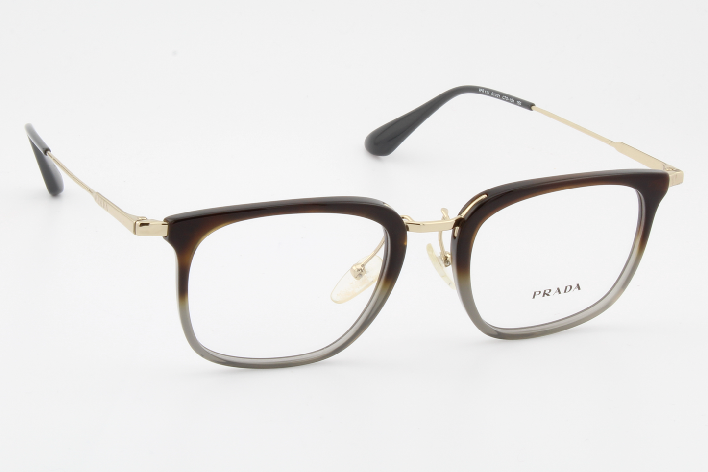 Prada VPR11U  Unisex Square Glasses Frame Brown Gradient 51mm
