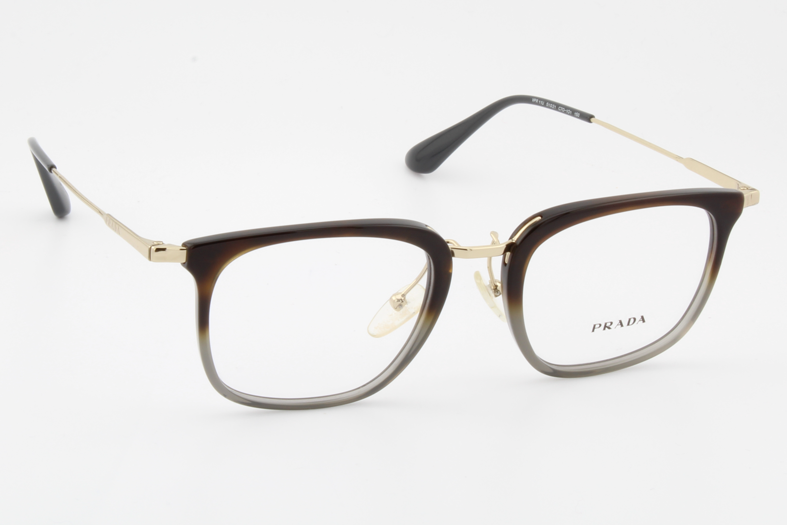 Prada VPR11U  Unisex Square Glasses Frame Brown Gradient 51mm