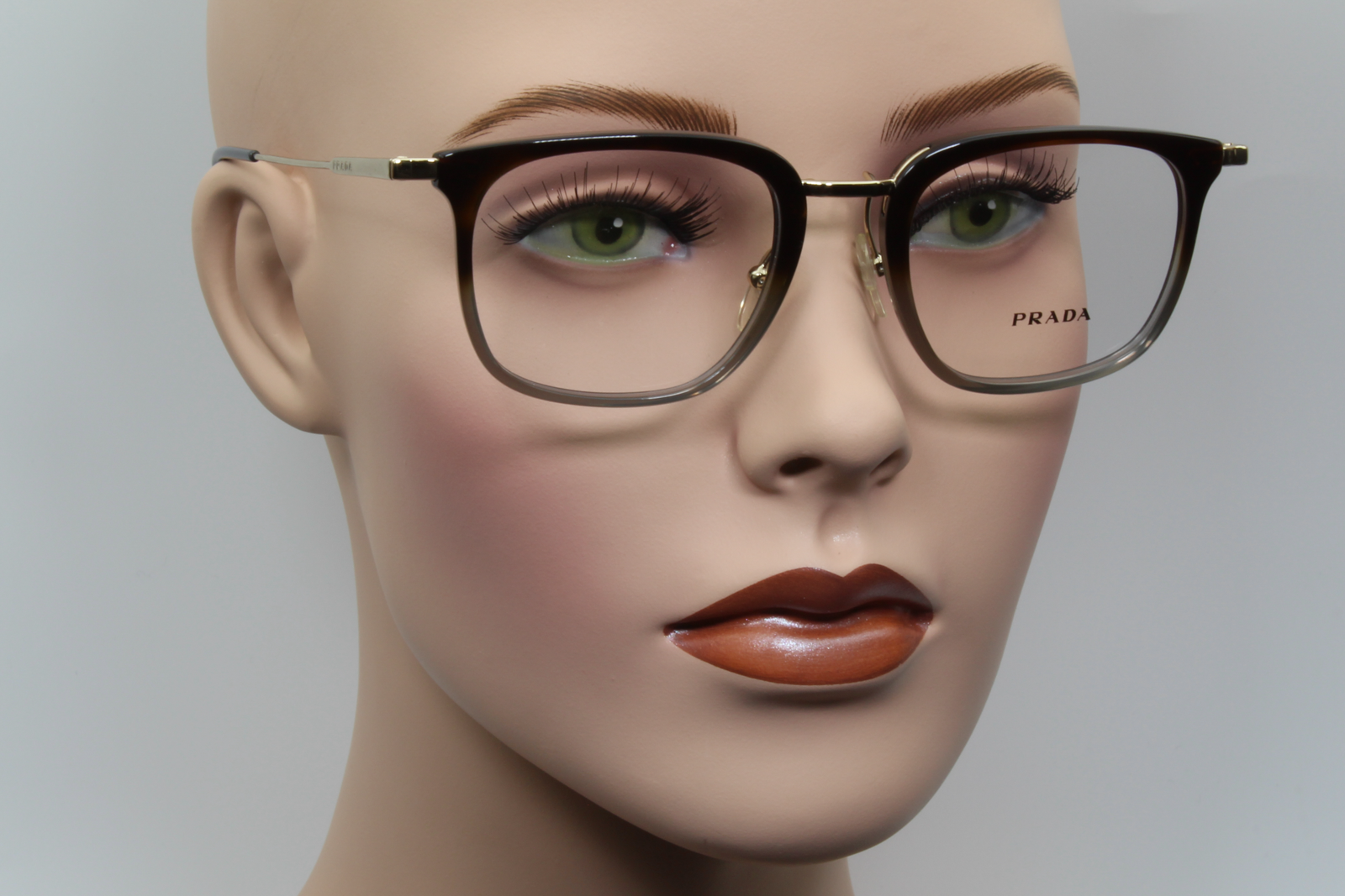 Prada VPR11U  Unisex Square Glasses Frame Brown Gradient 51mm