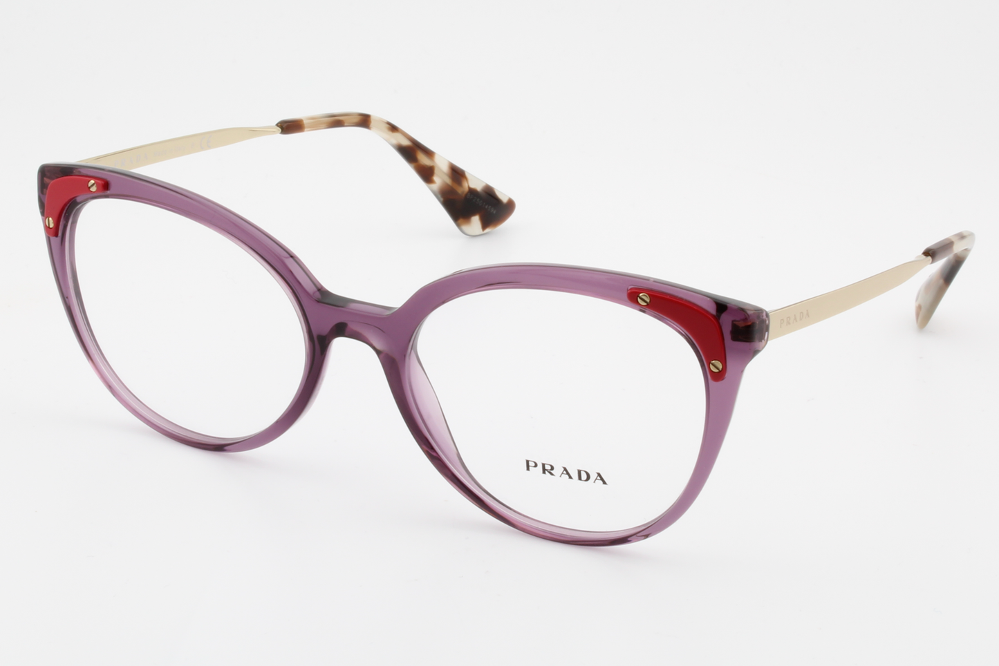 Prada VPR12U  Female Cat Eye Glasses Frame Purple & Gold 53mm