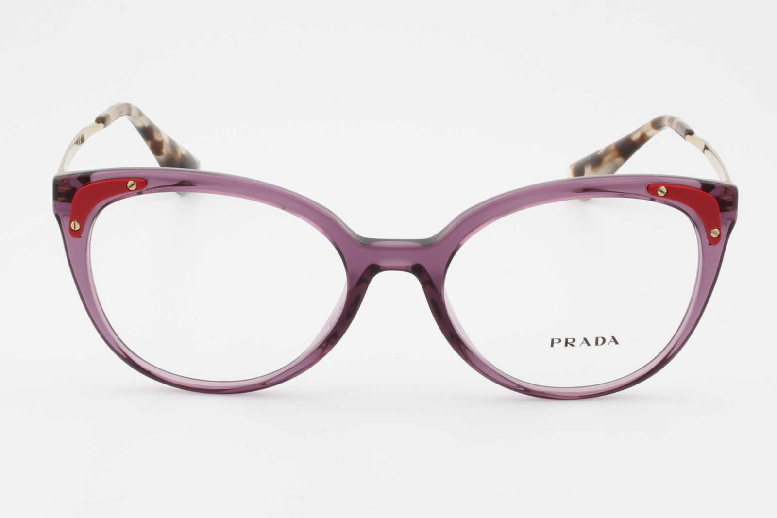 Prada VPR12U  Female Cat Eye Glasses Frame Purple & Gold 53mm