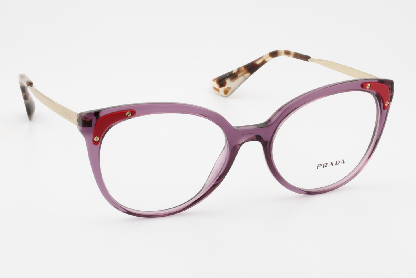 Prada VPR12U  Female Cat Eye Glasses Frame Purple & Gold 53mm