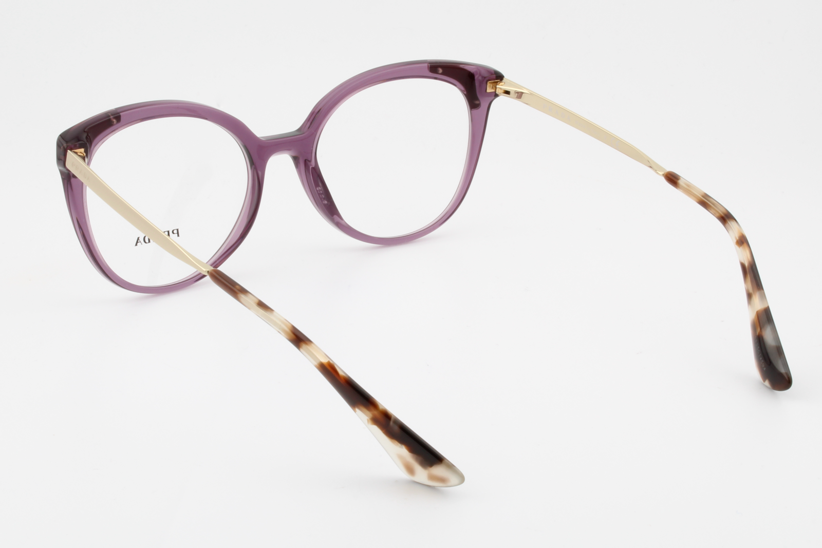 Prada VPR12U  Female Cat Eye Glasses Frame Purple & Gold 53mm