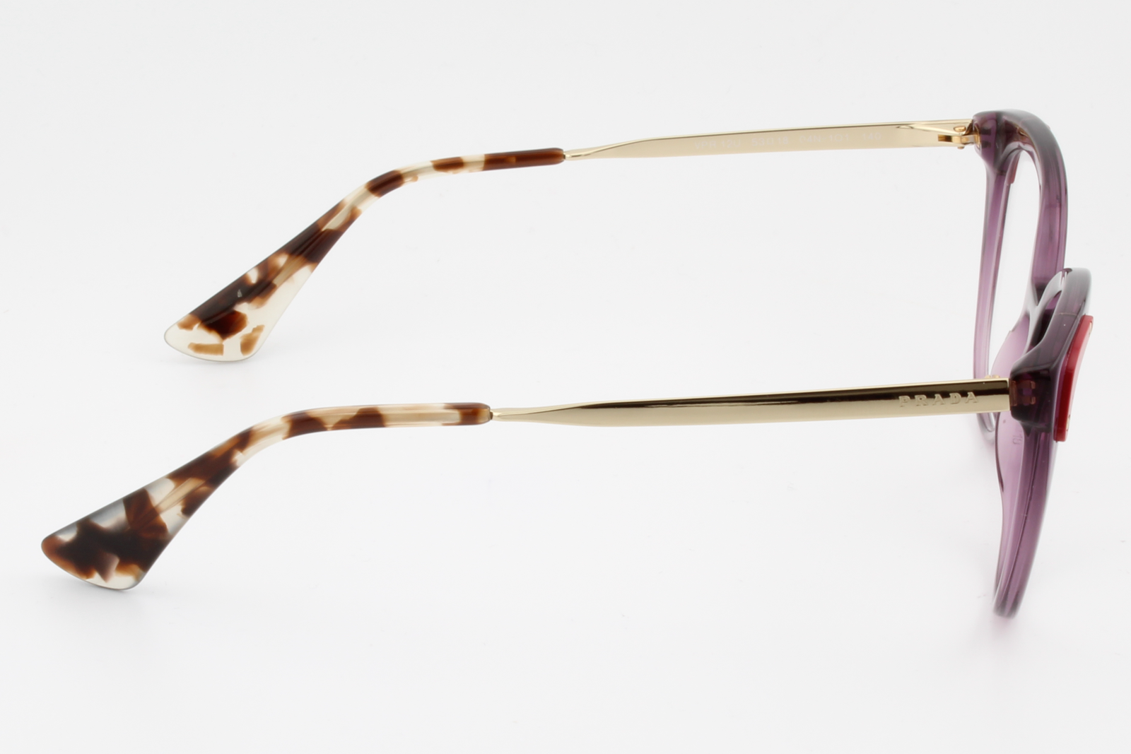 Prada VPR12U  Female Cat Eye Glasses Frame Purple & Gold 53mm