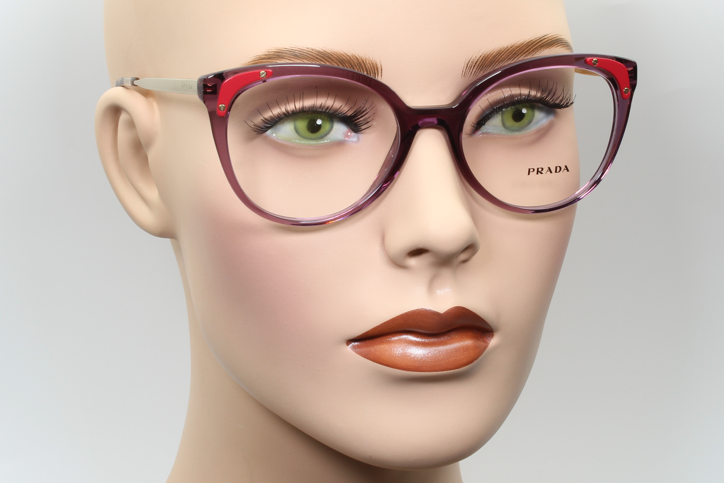 Prada VPR12U  Female Cat Eye Glasses Frame Purple & Gold 53mm