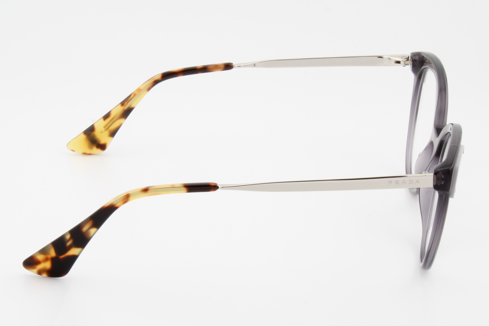 Prada VPR12U  Female Cat Eye Glasses Frame Transparent Grey 53mm