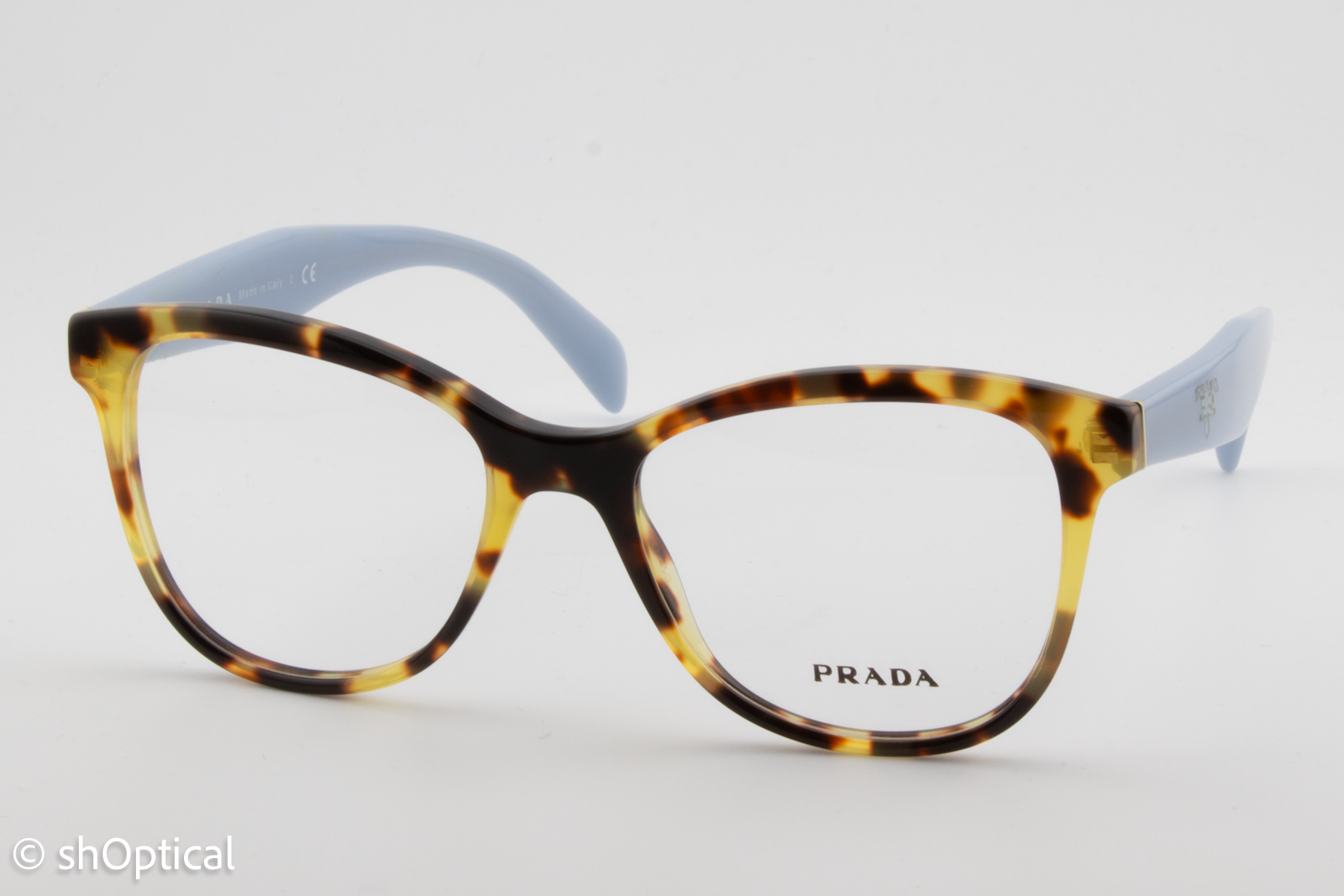Prada VPR12T  Female Cat Eye Glasses Frame Gloss Tortoise Brown 51mm