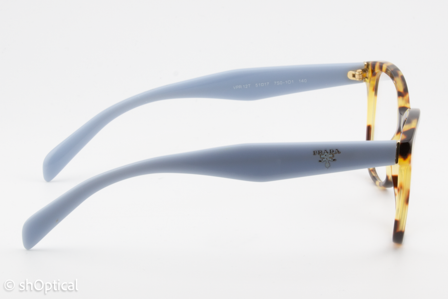 Prada VPR12T  Female Cat Eye Glasses Frame Gloss Tortoise Brown 51mm