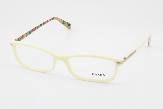Prada VPR14N  Unisex Rectangular Glasses Frame Ivory 54mm