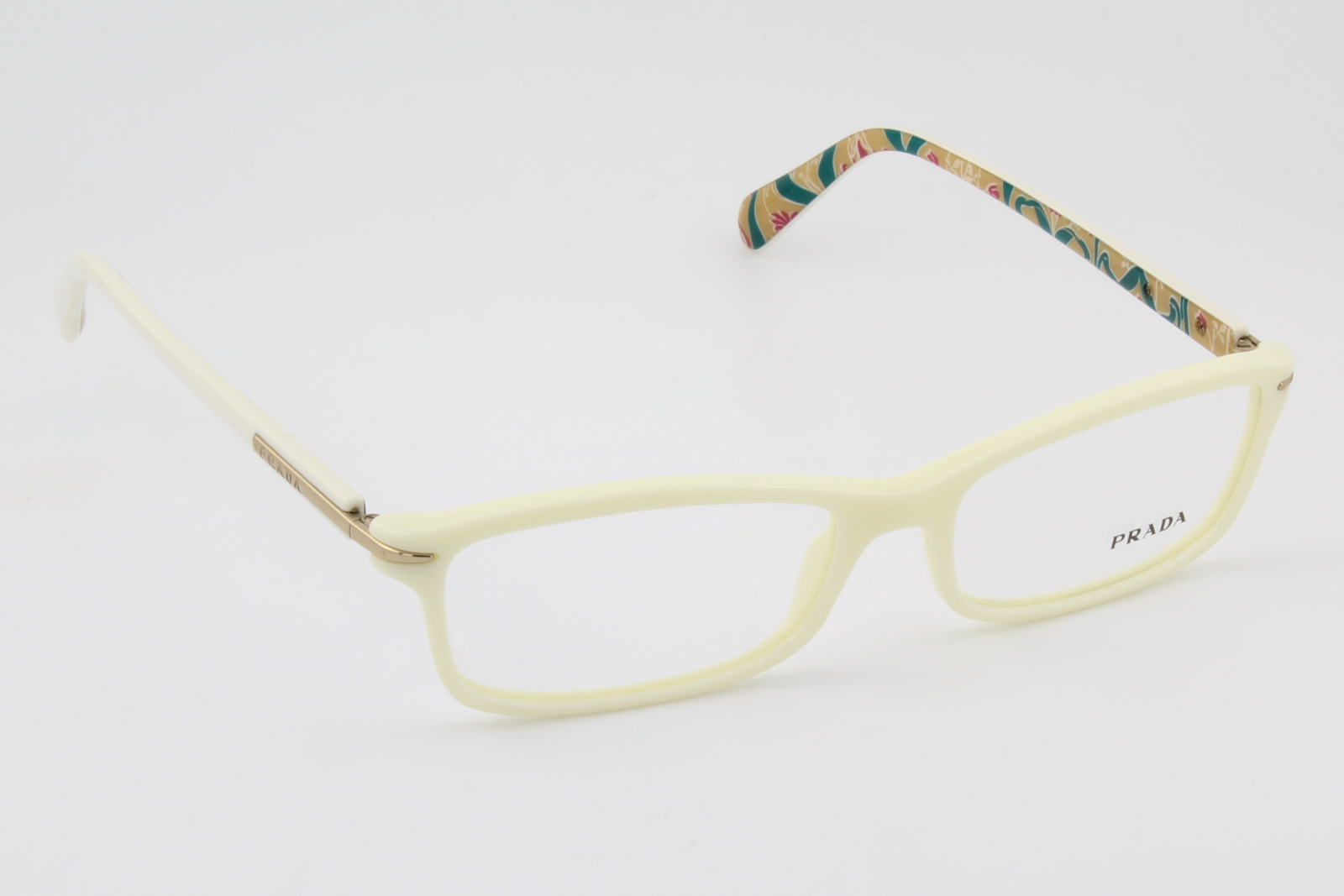 Prada VPR14N  Unisex Rectangular Glasses Frame Ivory 54mm