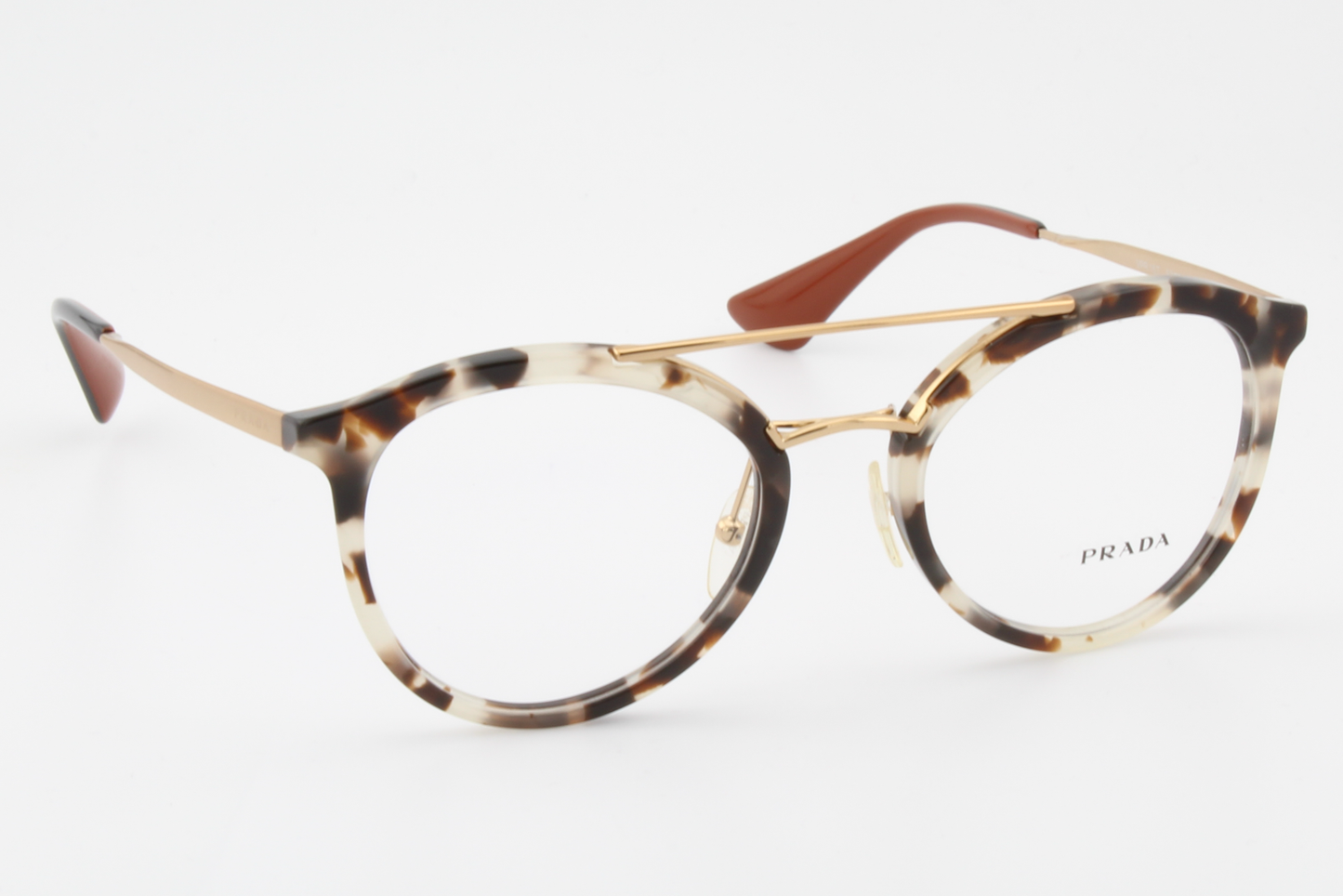 Prada VPR15T  Female Round Glasses Frame White Havana, Brown 52mm