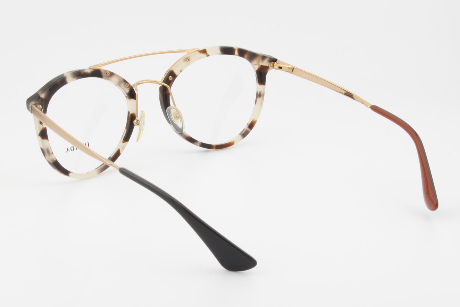 Prada VPR15T  Female Round Glasses Frame White Havana, Brown 52mm