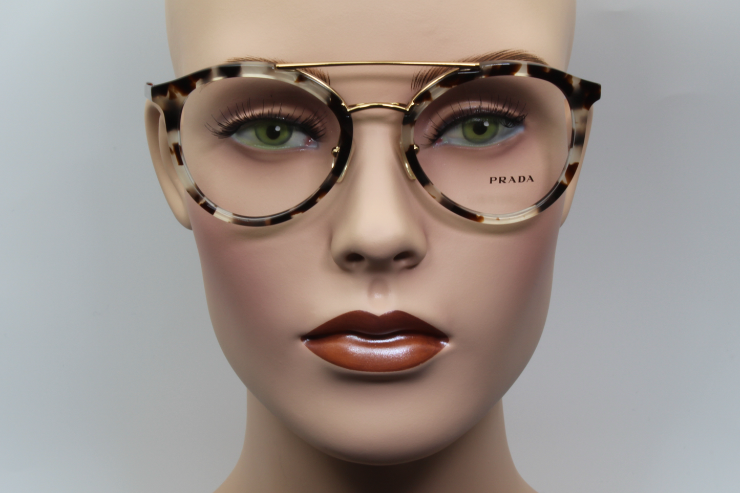 Prada VPR15T  Female Round Glasses Frame White Havana, Brown 52mm