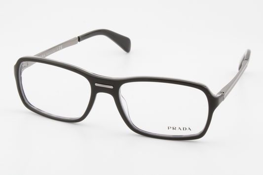 Prada VPR15N  Male Rectangular Glasses Frame Black Polished 56mm