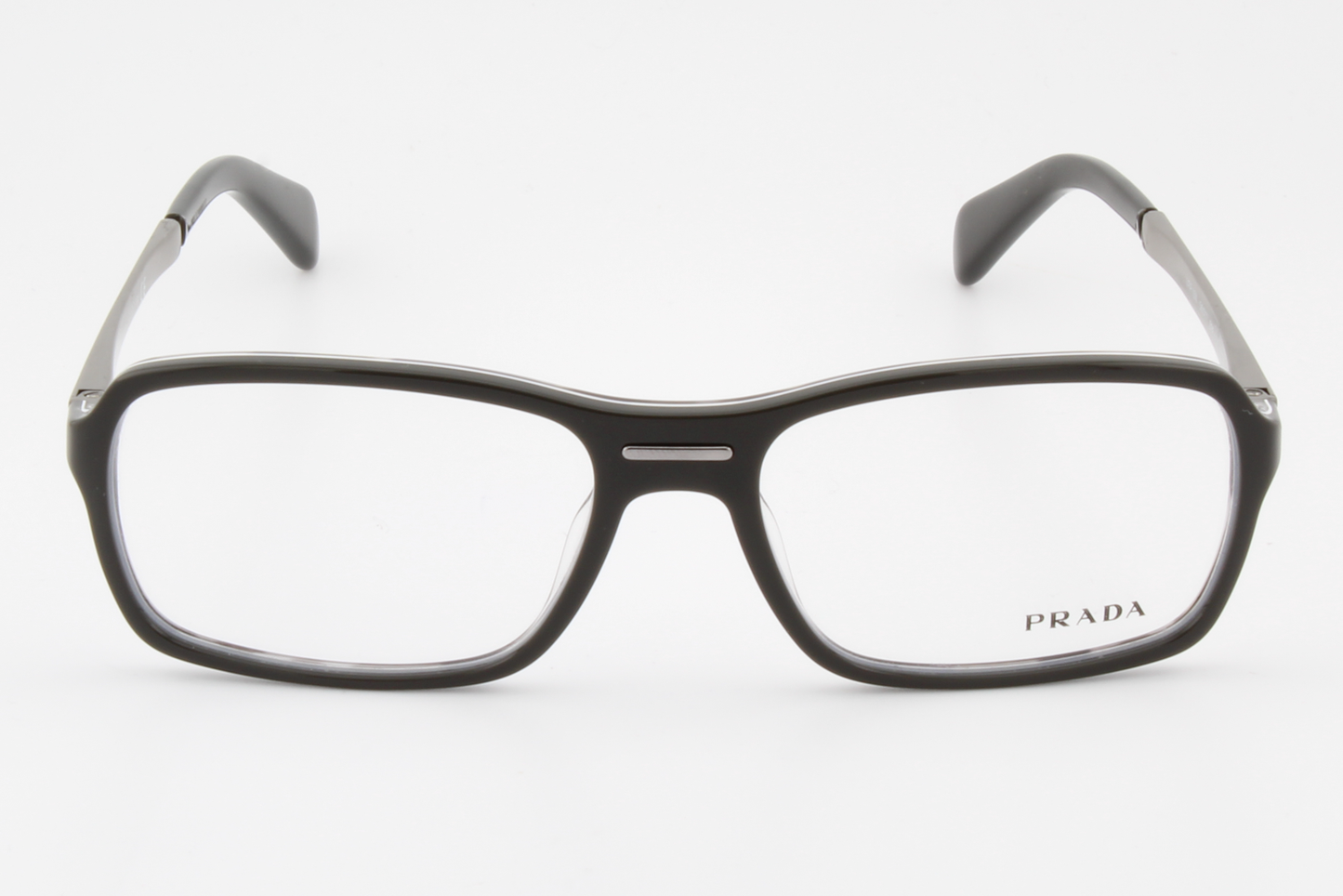 Prada VPR15N  Male Rectangular Glasses Frame Black Polished 56mm