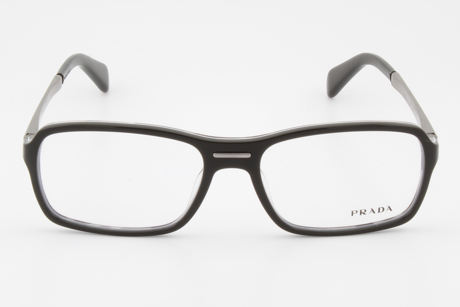 Prada VPR15N  Male Rectangular Glasses Frame Black Polished 56mm