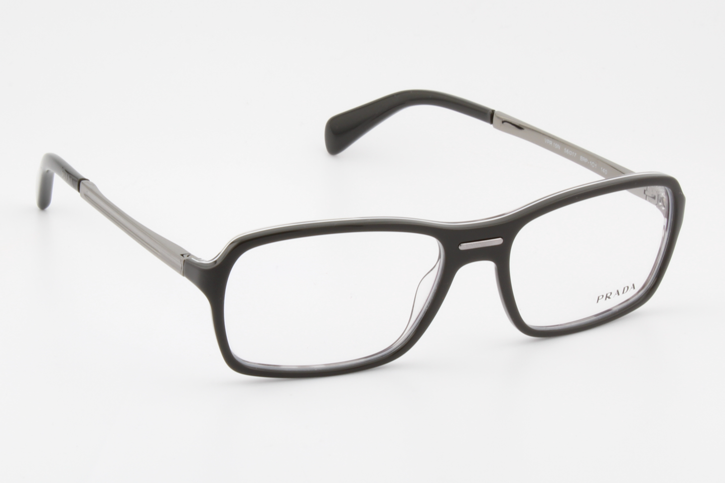 Prada VPR15N  Male Rectangular Glasses Frame Black Polished 56mm