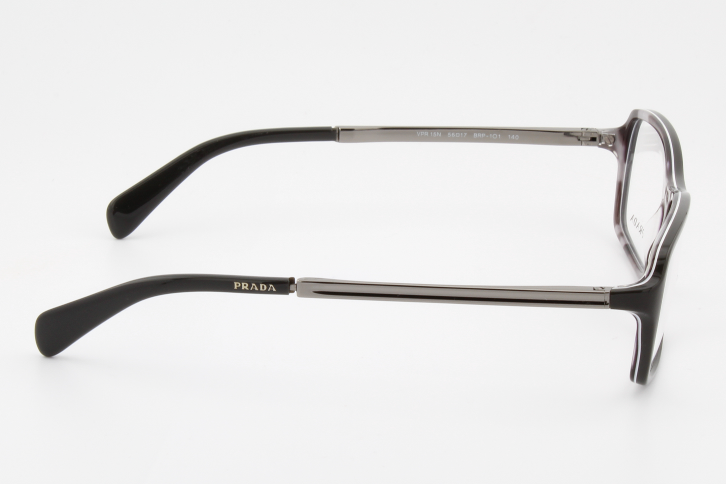 Prada VPR15N  Male Rectangular Glasses Frame Black Polished 56mm