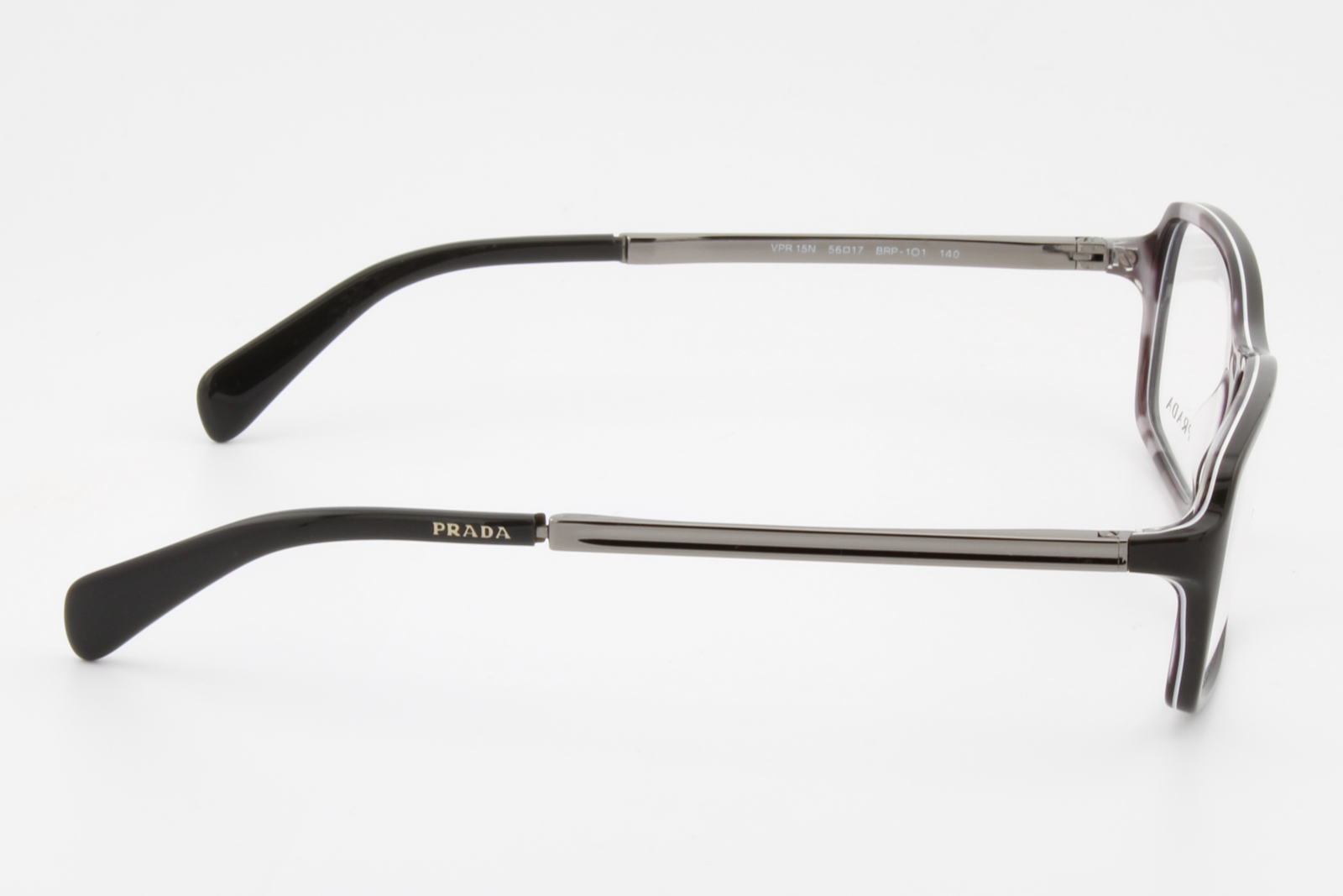 Prada VPR15N  Male Rectangular Glasses Frame Black Polished 56mm