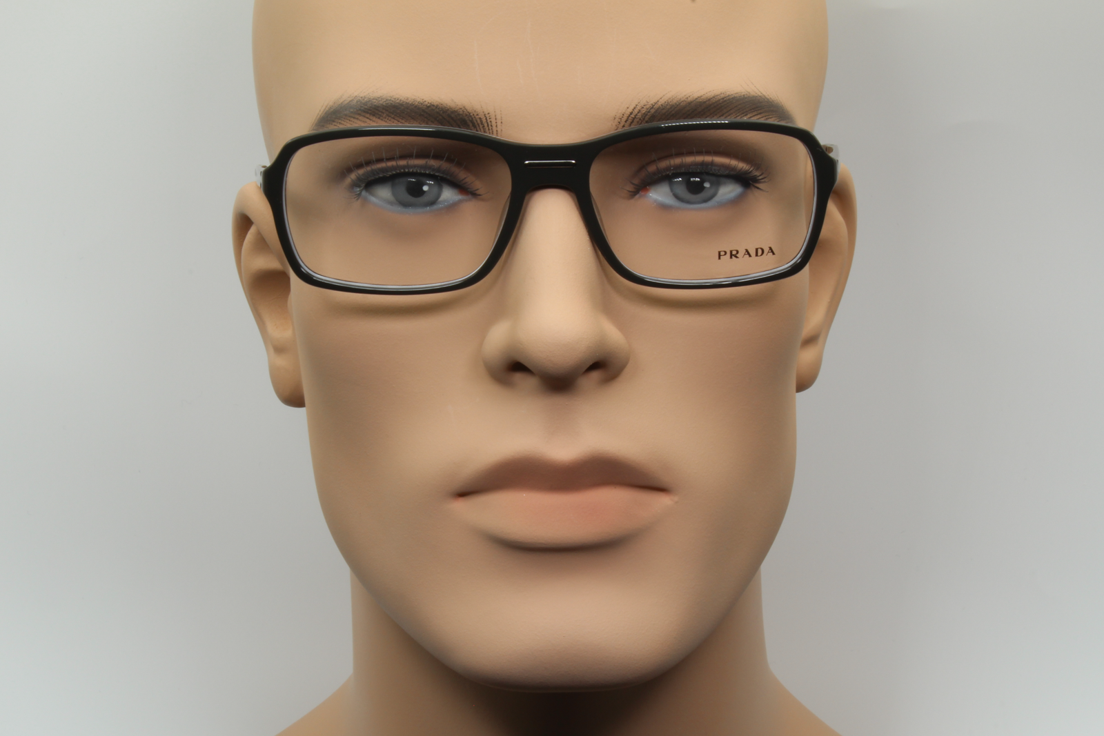 Prada VPR15N  Male Rectangular Glasses Frame Black Polished 56mm