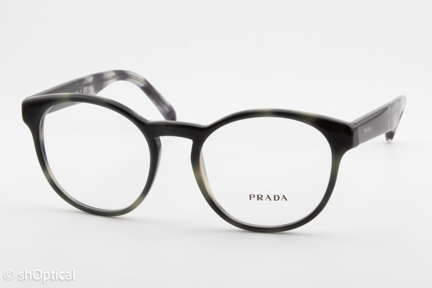 Prada VPR16T  Unisex Round Glasses Frame Tortoise Grey 50mm