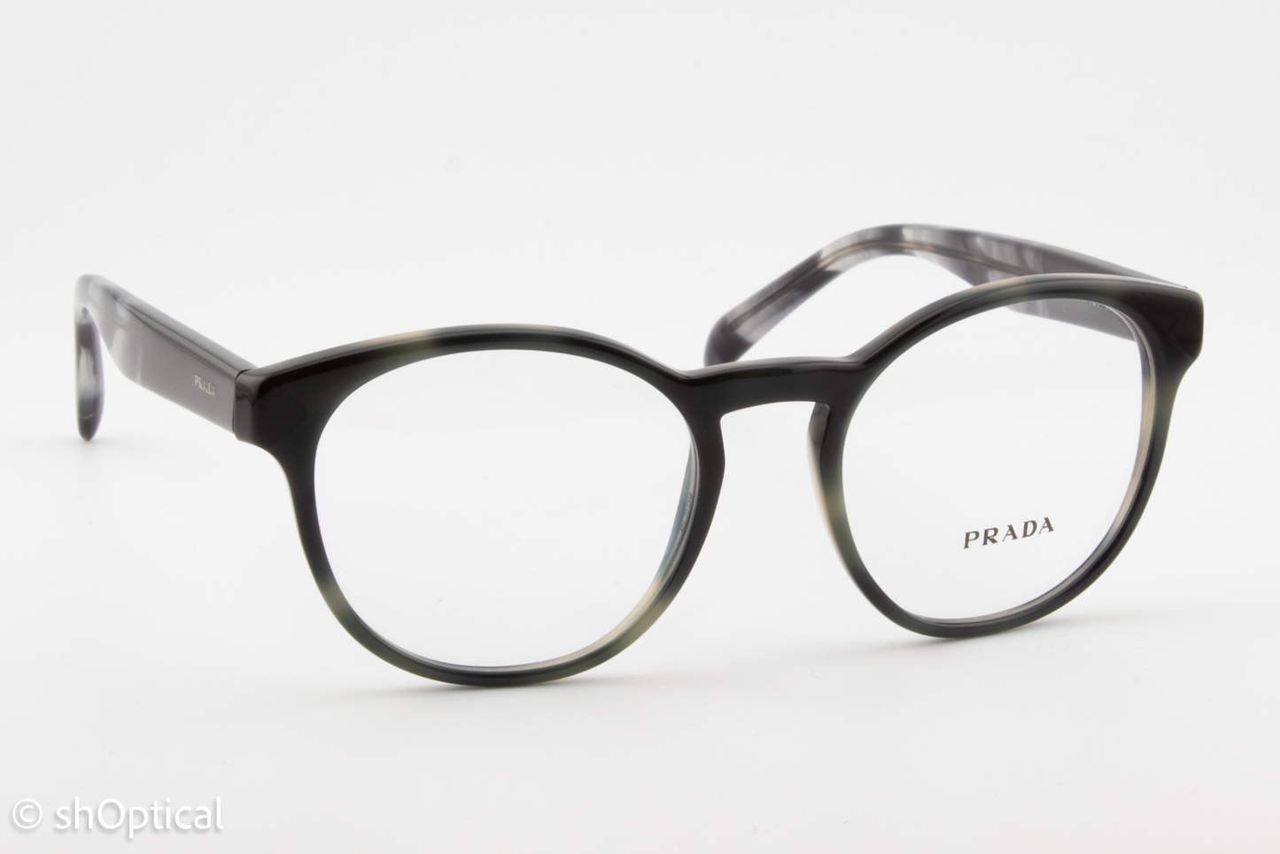 Prada VPR16T  Unisex Round Glasses Frame Tortoise Grey 50mm
