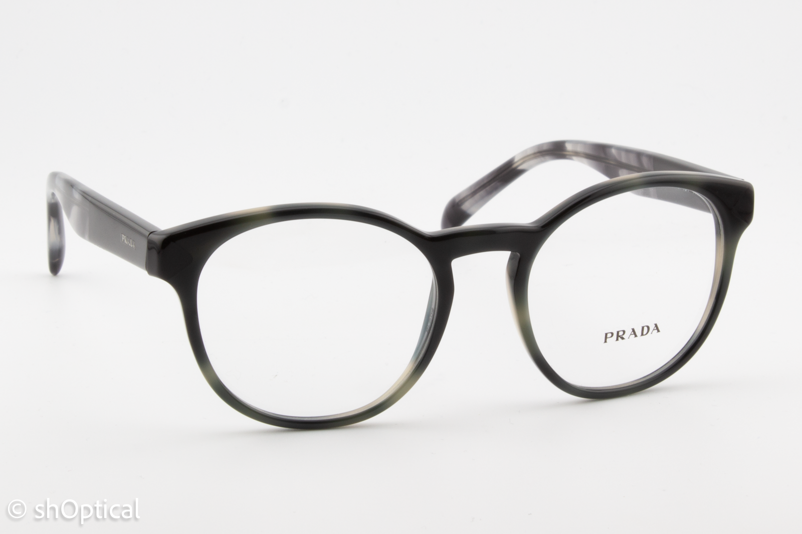 Prada VPR16T  Unisex Round Glasses Frame Tortoise Grey 50mm