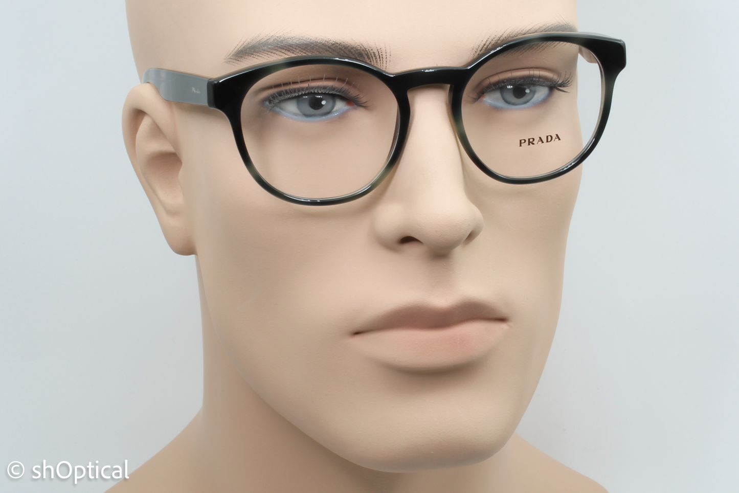 Prada VPR16T  Unisex Round Glasses Frame Tortoise Grey 50mm