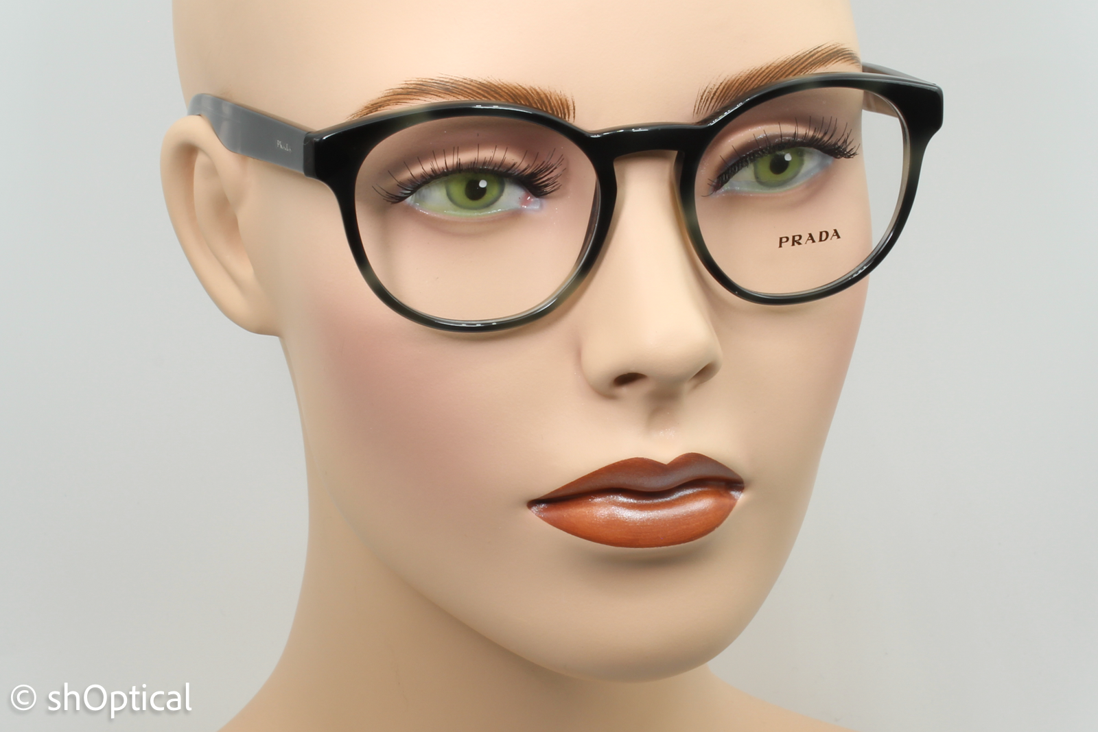 Prada VPR16T  Unisex Round Glasses Frame Tortoise Grey 50mm