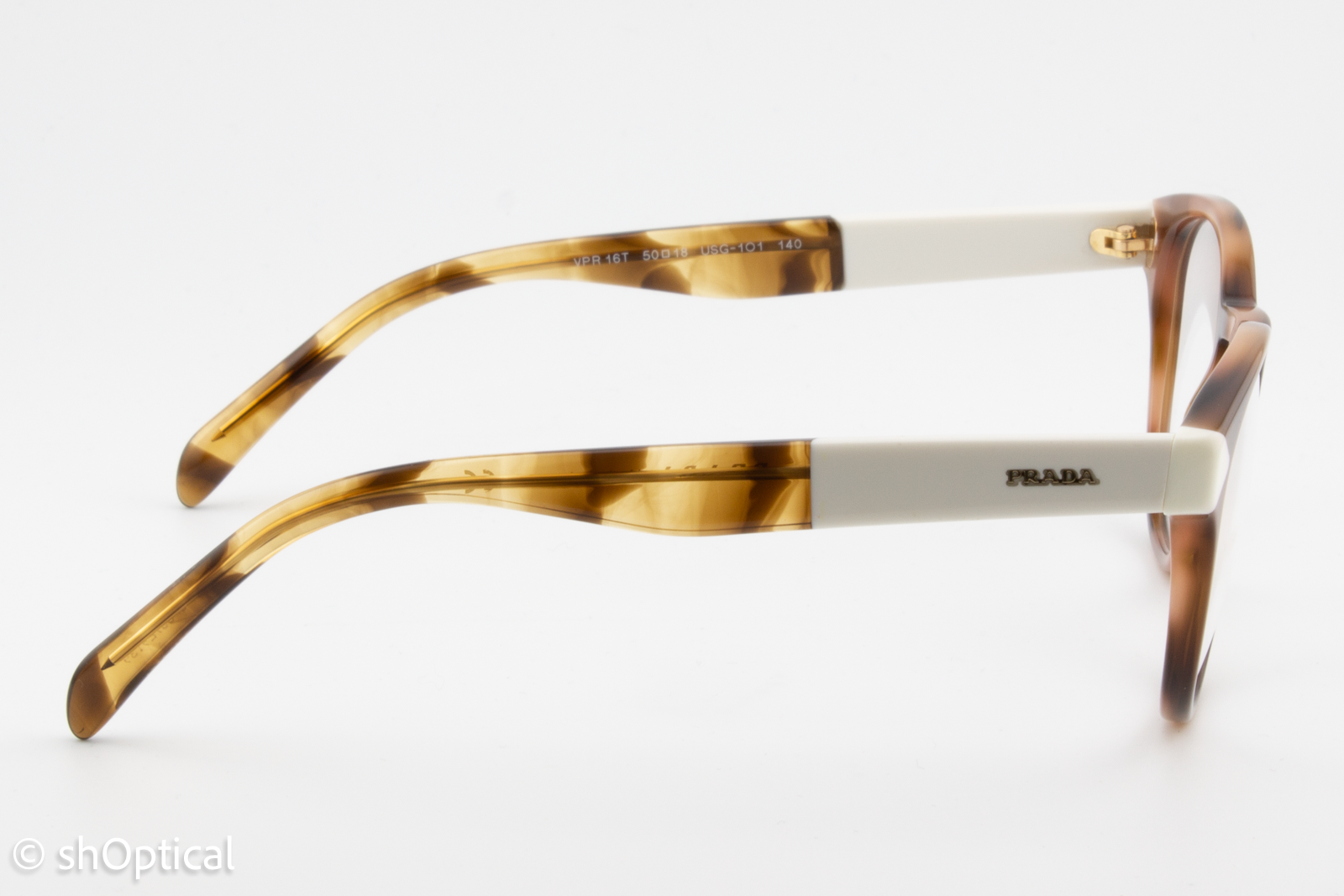 Prada VPR16T  Unisex Round Glasses Frame Tortoise Dark Brown 50mm