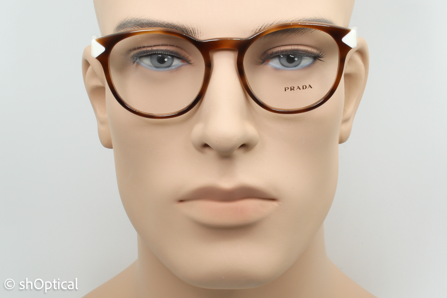 Prada VPR16T  Unisex Round Glasses Frame Tortoise Dark Brown 50mm