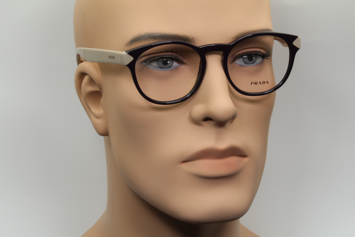 Prada VPR16T  Unisex Round Glasses Frame Purple, Biege 50mm